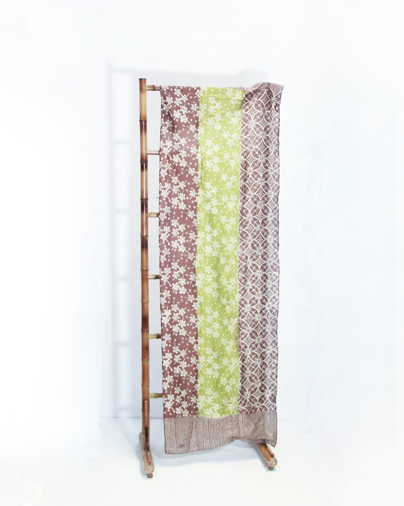 syal cotton bamboo green brown